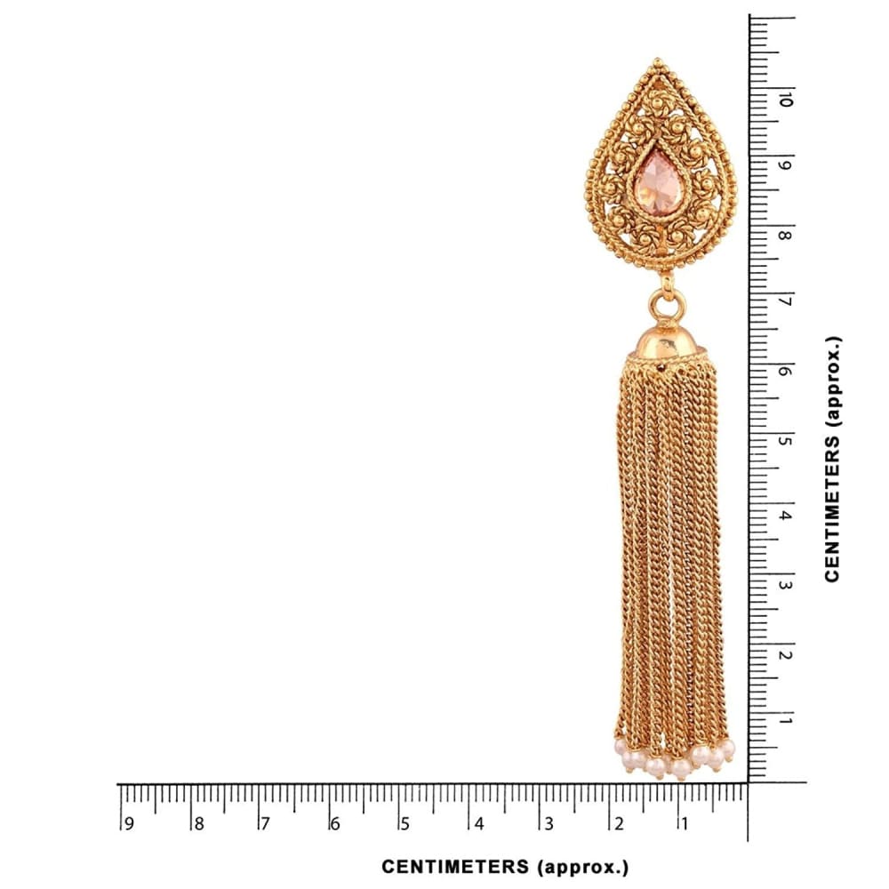 ER0417JM1250G -AccessHer Traditional Antique Gold Chand Bali Dangle Earrings - access-her