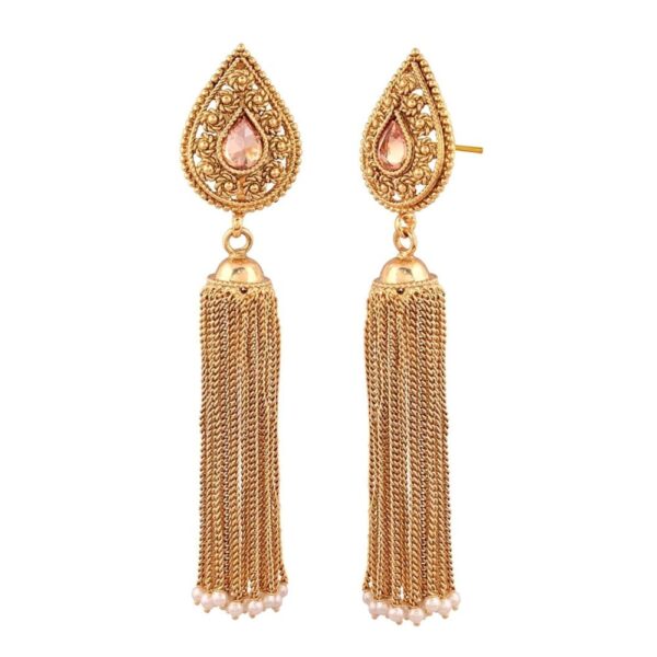 Traditional Antique Gold Chand Bali Dangle