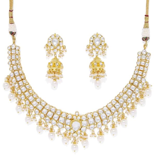 AccessHer Handcrafted Gold Plated Pachi Kundan and pearl