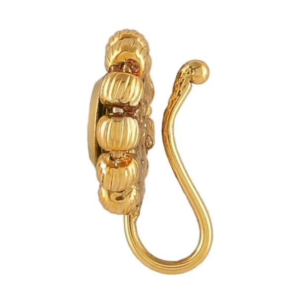 Accessher Gold Plated Flower AD Nose pin Clip On Nose Ring