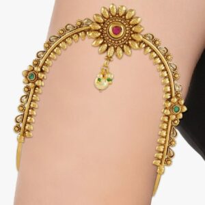 Traditional Gold Plated Floral Armlet Bajubandh for Women