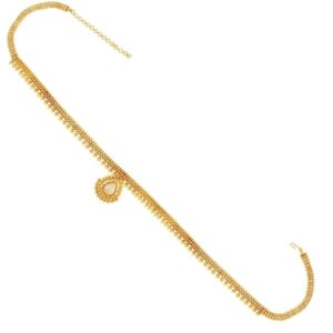 Traditional Gold Plated Pearl Embellished Waist Belt Kamarbandh for Women