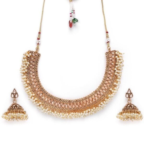 AccessHer Gold plated Handcrafted pearl necklace set for