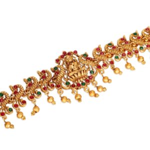 Traditional Gold Plated Temple Jewellery with Goddess Lakshmi Waist Belt/Bridal Kamarbandh/Kamarpatta