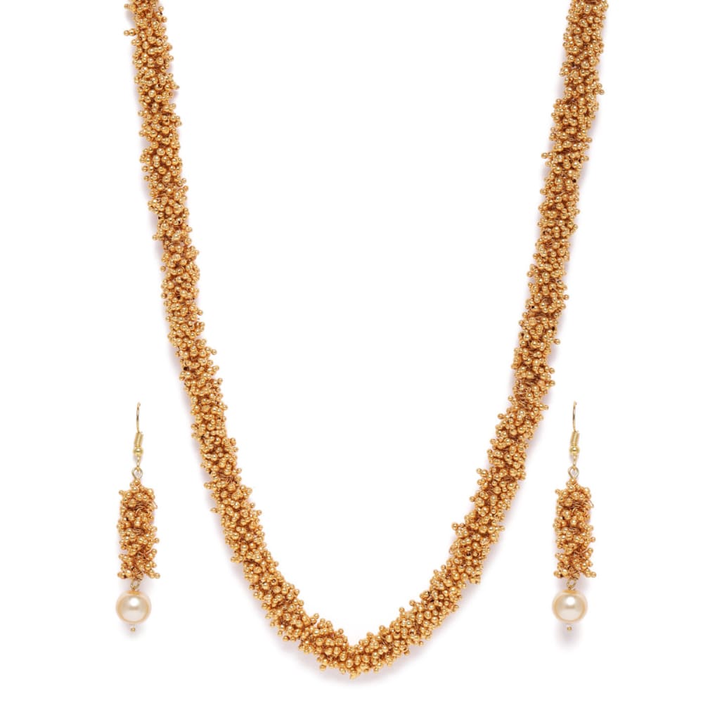 NS0920SS107G-AccessHer Gold plated Handcrafted necklace set