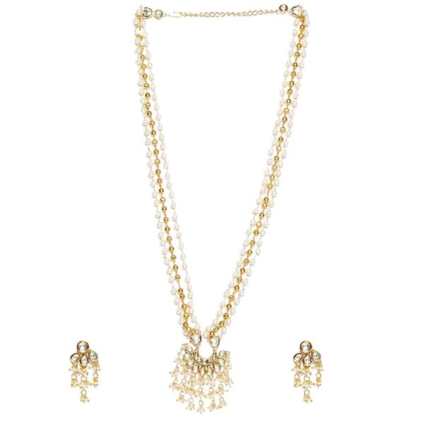 Accessher Kundan and Pearl Long Necklace for