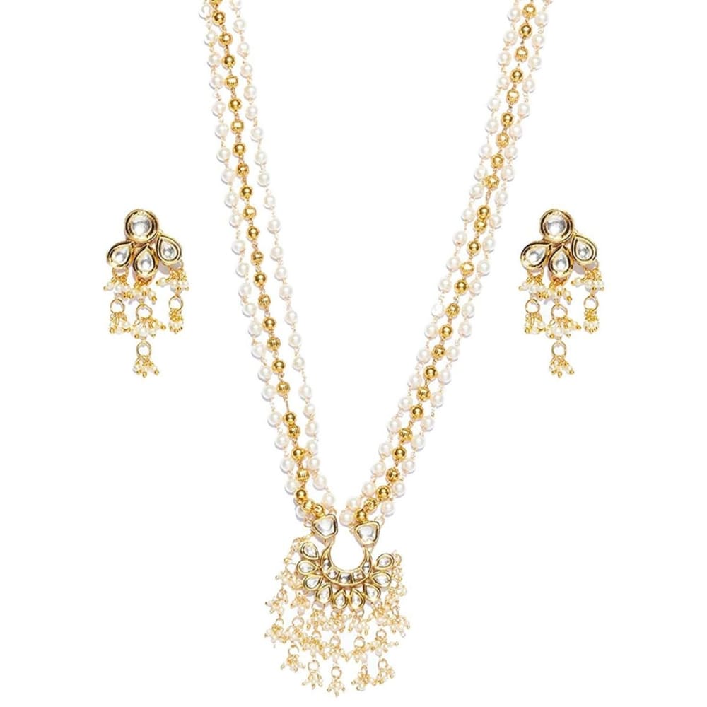 Accessher Kundan and Pearl Long Necklace for