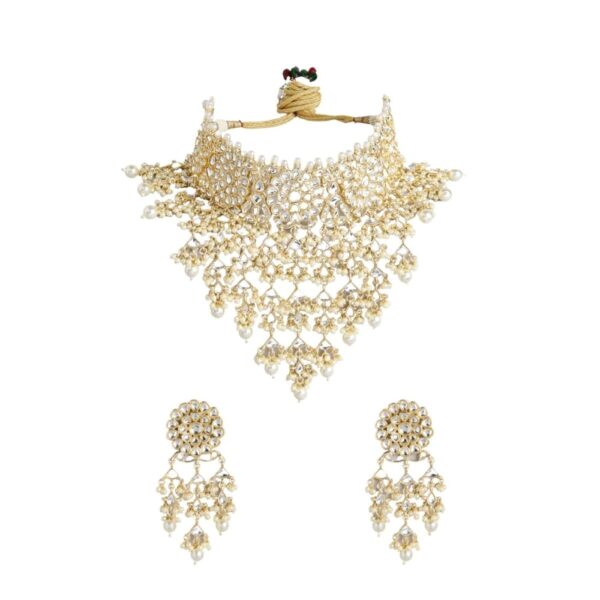 Gold-Plated Necklace With Earring Wedding Collection Kundan