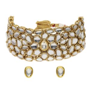 Gold Plated Kundan Studded Choker Necklace