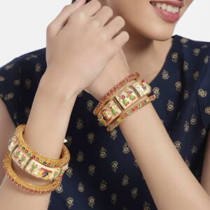 Traditional Multicolor Meenakari Handcrafted Bangles Set of 6 for Women