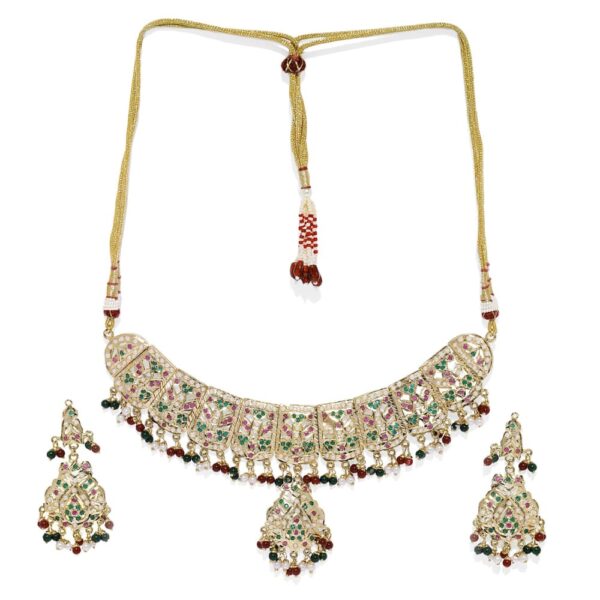 AccessHer Multicolored Gold plated pearl and polki