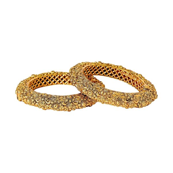 Traditional Rajasthani Gold Plated Ethnic Kada with Screw