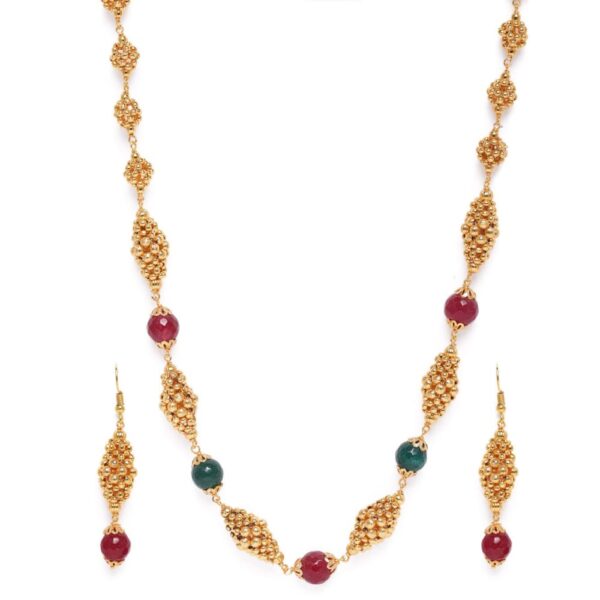 AccessHer Women Gold-Plated Faux Ruby Necklace for