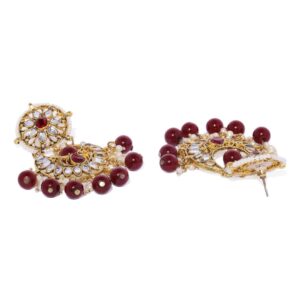 Traditional Ruby Studded Bridal Choker Set with Earrings and Maang Tikka for Women
