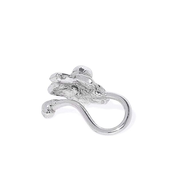Traditional Silver Plated Floral Shape Clip on Nose Pin for
