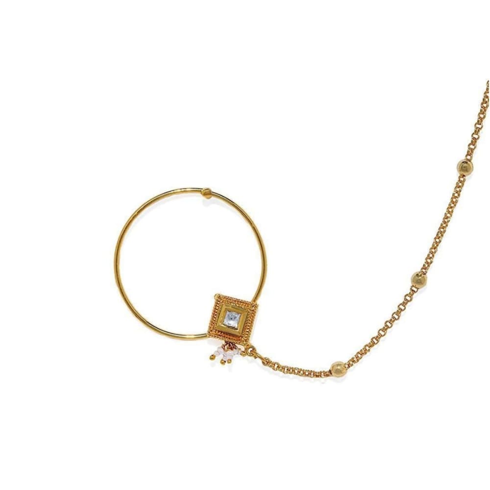 AccessHer Vilandi Kundan Gold Nose Ring With
