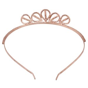 Wedding Collection, Rhinestone Studded Golden Metal Hair Band Crown Hair Accessory for Girls and Women