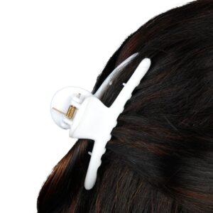 White Acrylic Hair Clutcher /Claw Clip Pack of 3 for Women