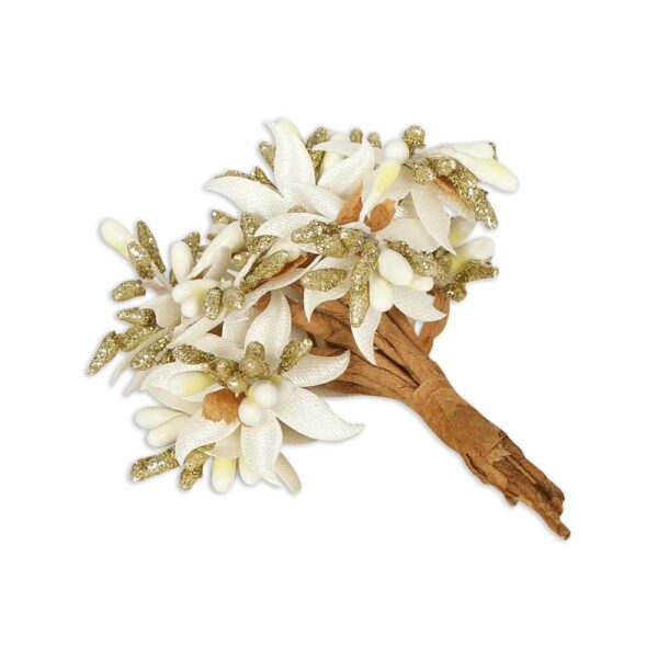 White Floral Pollen Hair Pins/Hair Bun & Braid Accessories