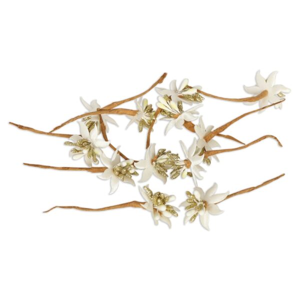 White Floral Pollen Hair Pins/Hair Bun & Braid Accessories