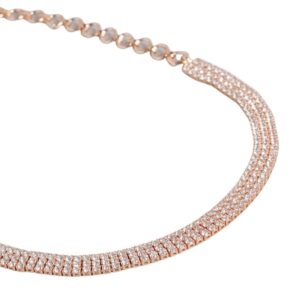 Women Rose-Gold plated AD Studded Handcrafted Necklace For women