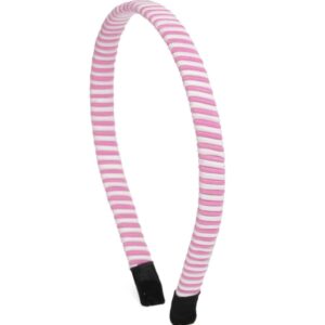 Women Pink & White Striped Hairband