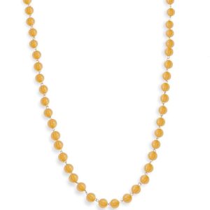 Yellow Crackle Beads Long Necklace for Women