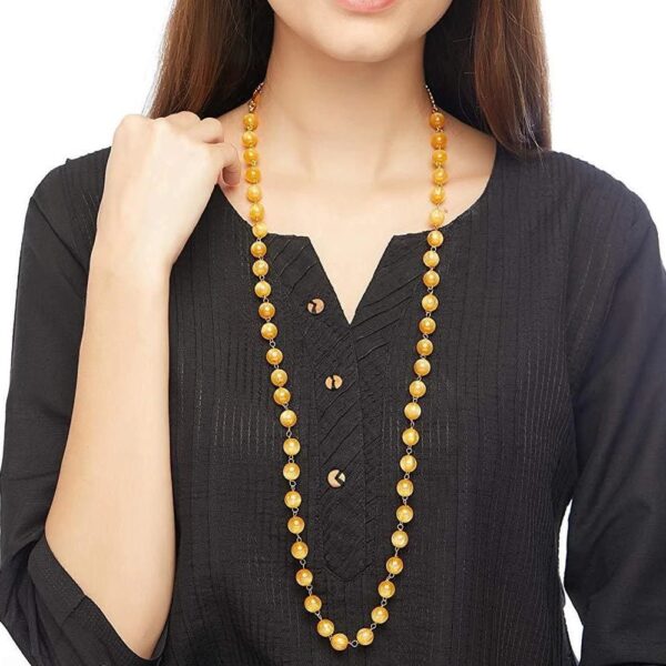 Pearl Stones Used Jaipuri Mala Necklace with Beads-
