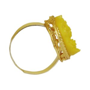 Yellow Druzy Stone Handcrafted Finger Ring for Women