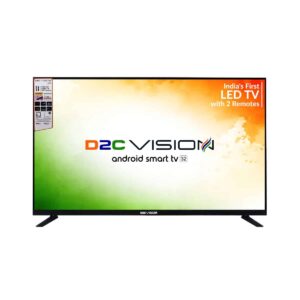 D2C Vision Android Smart LED TV 32 inches with 2 Remotes (Black)