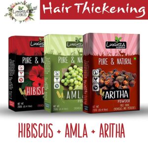 Natural Hair Care Set 200 Grams*3 (Hair Thickening Set (Hibiscus + Amla + Aritha)