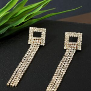 Gold-Toned Geometric Drop Earrings