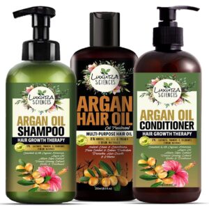 True Hair Growth Spa Range with Moroccon Argan Hair Oil + Argan Shampoo + Argan Conditioner for Hair Fall Control