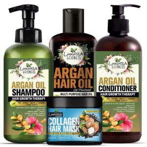 Healthy Hair Spa Range with Moroccon Argan Hair Oil + Argan Shampoo + Argan Conditioner + Argan Collagen Mask for Hair Fall Control