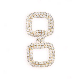Gold Plated Statement Rhinestones Studded Geometric Design Dangle Earrings for Women