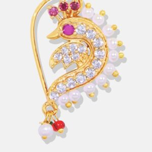Gold-Plated Cubic Zirconia Clip On Nath