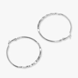 Silver-Plated Circular Hoop Earrings