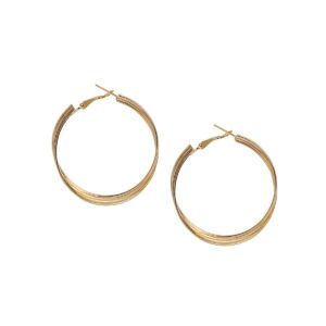 Gold Plated Statement Hoop Earrings for Girls & Women
