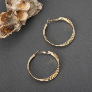 Gold Plated Statement Hoop Earrings for Girls & Women