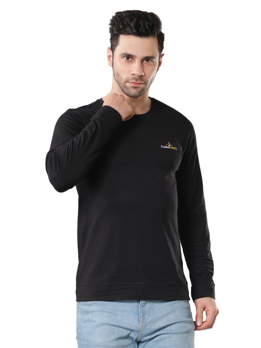 EndlessTrendz Cotton-Rich Ultra-Soft T-Shirt in Classic Black