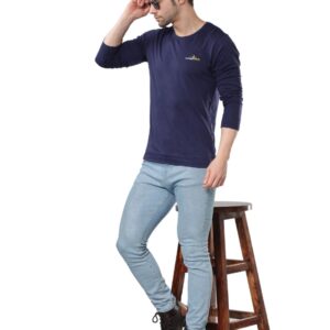 EndlessTrendz Cotton-Rich Ultra-Soft T-Shirt in Classic Navy Blue
