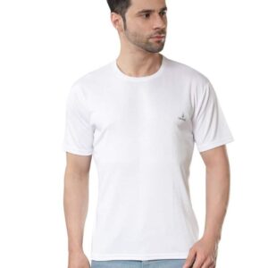 Gym T-Shirt EndlessTrendz Men’s Round Neck White Regular Short Sleeve Sports & Gym T-shirt