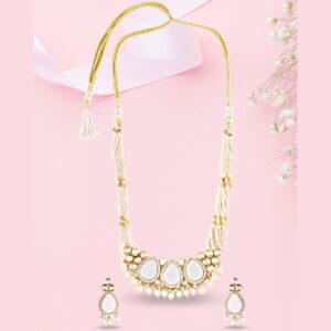 Accessher Gold Plated Ethnic Kundan & Pearls Choker Set for Women and Girls