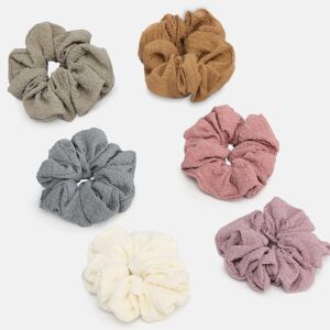 Set of 6 elasticated scrunchies in Multicolor