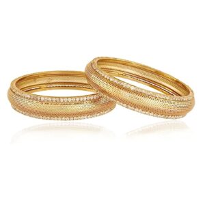 AccessHer 2 contemporary bangles with rhinestone for women