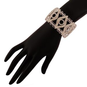 ACCESSHER Elegant Diamond Shape Geometric Hand Cuff Bracelet