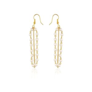 AccessHer Fashion Women Indian Traditional Bollywood Pearl Single Line Dangle Earring