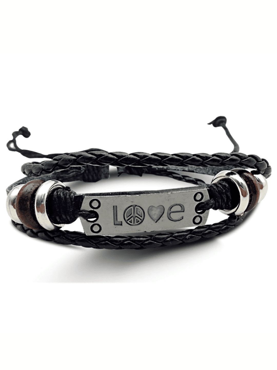 AccessHim Leatherite Layered Men's Love Bracelet