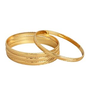Set Of 4 Gold-Plated Bangles