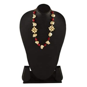 AccessHer Royal ruby, kundan and baroque pearls necklace for women